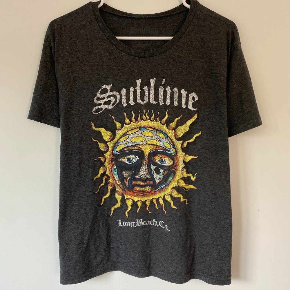 Sublime Long Beach CA. Charcoal Gray Short Sleeve Round Neck T-Shirt Women's XL
